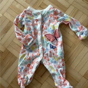 Carter's Multicolor Floral Butterfly Footie
